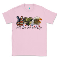 Bubblegum Pink peace love bald head eagle Classic Tee - LillyAllenDesigns