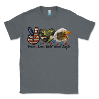 Charcoal Heather peace love bald head eagle Classic Tee - LillyAllenDesigns