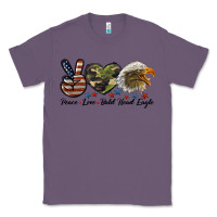 Lavender peace love bald head eagle Classic Tee - LillyAllenDesigns