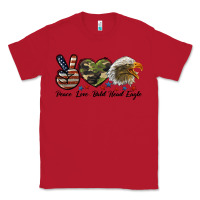 Red peace love bald head eagle Classic Tee - LillyAllenDesigns