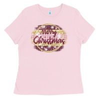 Bubblegum Pink merry christmas pink Ladies Tee - MaliasSmallBusiness