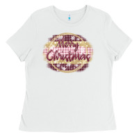 White merry christmas pink Ladies Tee - MaliasSmallBusiness