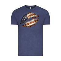 Vintage Denim Vintage American Flag With Leopard Pattern Vintage Tee - Bettercallsaul