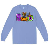Colony Blue Boo Halloween Long Sleeve Tee - NancyCooperArtShop