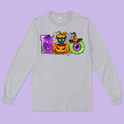 Boo Halloween Long Sleeve Tee Designed By Nancycooperartshop