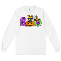 White Boo Halloween Long Sleeve Tee - NancyCooperArtShop
