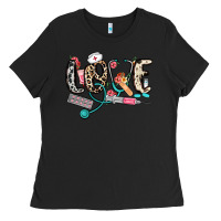 Black love nurse Ladies Tee - NancyCooperArtShop