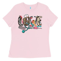 Bubblegum Pink love nurse Ladies Tee - NancyCooperArtShop