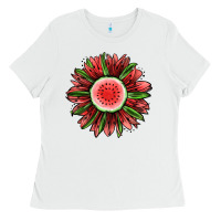 White Watermelon Sunflower Ladies Tee - Jasminsmagicworld