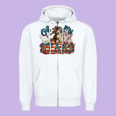 Oh My Stars Farm Animals Zipper Hoodie Designed By Fadigitalartstudio