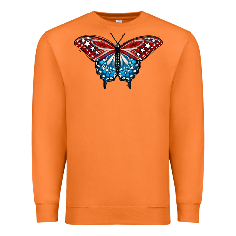 Patriotic American Flag Butterfly 4th Of July Premium Sweatshirt by LillyAllenDesigns | Teevron