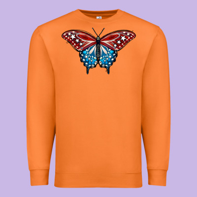 Patriotic American Flag Butterfly 4th Of July Premium Sweatshirt Designed By Lillyallendesigns