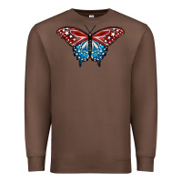 Chestnut Patriotic American Flag Butterfly 4th of July Premium Sweatshirt - LillyAllenDesigns