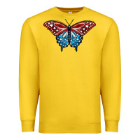 Lemon Patriotic American Flag Butterfly 4th of July Premium Sweatshirt - LillyAllenDesigns
