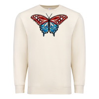 Sandshell Patriotic American Flag Butterfly 4th of July Premium Sweatshirt - LillyAllenDesigns