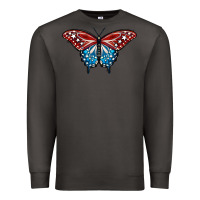 Smoke Patriotic American Flag Butterfly 4th of July Premium Sweatshirt - LillyAllenDesigns