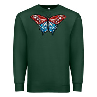 Sports Green Patriotic American Flag Butterfly 4th of July Premium Sweatshirt - LillyAllenDesigns