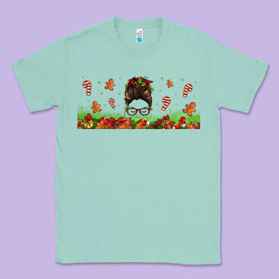 Christmas Mama Messy Bun Classic Tee Designed By Jasminsmagicworld