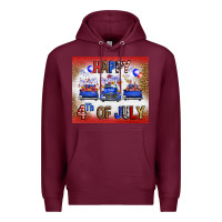 Burgundy Western Happy Fourth Of July Premium Hoodie - FaDigitalArtStudio