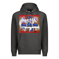 Charcoal Heather Western Happy Fourth Of July Premium Hoodie - FaDigitalArtStudio