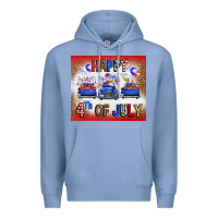 Colony Blue Western Happy Fourth Of July Premium Hoodie - FaDigitalArtStudio
