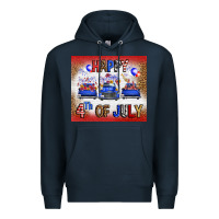 Navy Western Happy Fourth Of July Premium Hoodie - FaDigitalArtStudio