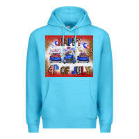 Ocean Blue Western Happy Fourth Of July Premium Hoodie - FaDigitalArtStudio