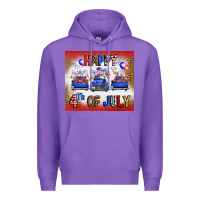 Purple Western Happy Fourth Of July Premium Hoodie - FaDigitalArtStudio