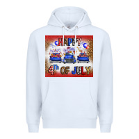 White Western Happy Fourth Of July Premium Hoodie - FaDigitalArtStudio
