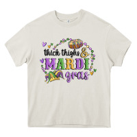Cream thick thighs mardi gras Heavy Core Tee - MaliasSmallBusiness