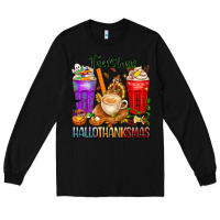 Black hallothanksmas teacher Long Sleeve Tee - texasbilliewilder