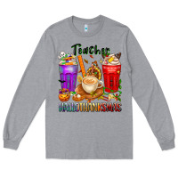 Heather Grey hallothanksmas teacher Long Sleeve Tee - texasbilliewilder