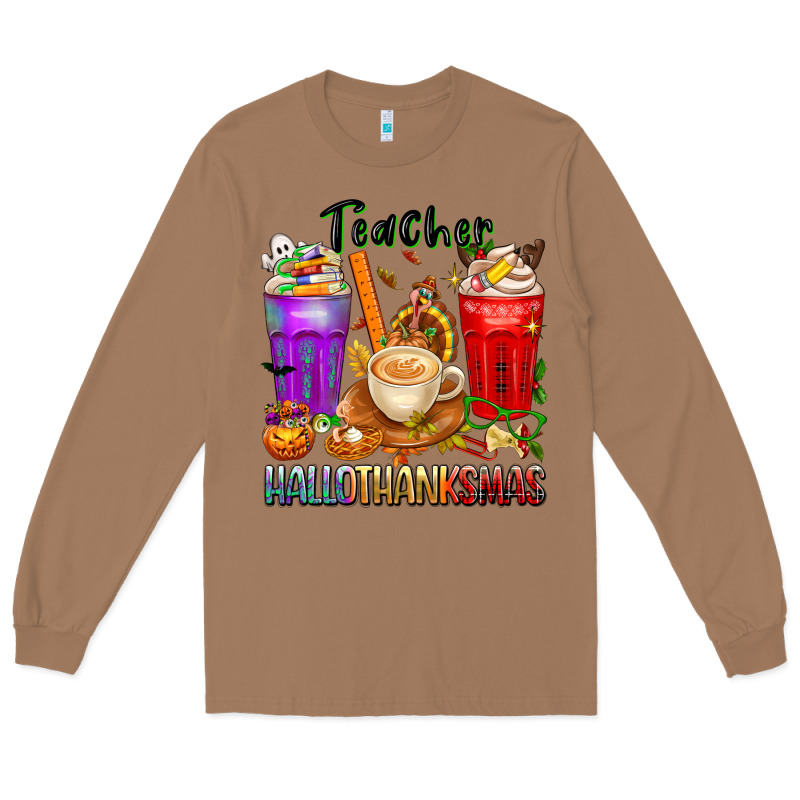 Hallothanksmas Teacher Long Sleeve Tee by texasbilliewilder | Teevron