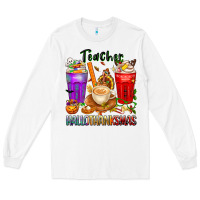 White hallothanksmas teacher Long Sleeve Tee - texasbilliewilder