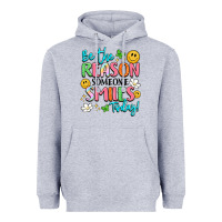 Heather Grey be the reason someone smiles today Heavyweight Hoodie - LillyAllenDesigns