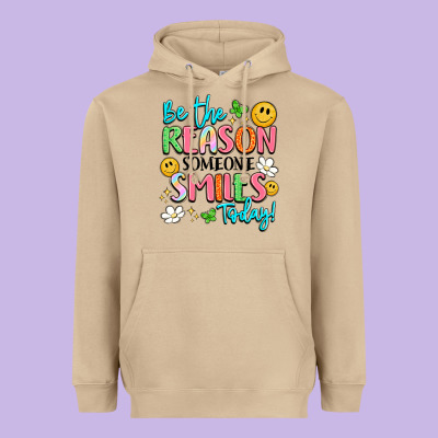 Be The Reason Someone Smiles Today Heavyweight Hoodie Designed By Lillyallendesigns