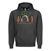 Charcoal Heather America rainbow Zipper Hoodie - FaDigitalArtStudio