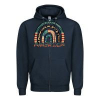 Navy America rainbow Zipper Hoodie - FaDigitalArtStudio