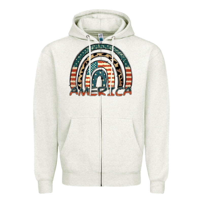 America Rainbow Zipper Hoodie by FaDigitalArtStudio | Teevron
