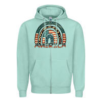 Seafoam America rainbow Zipper Hoodie - FaDigitalArtStudio