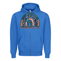True Royal America rainbow Zipper Hoodie - FaDigitalArtStudio