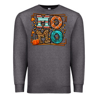 Charcoal Heather Fall Autumn Leopard Momo Premium Sweatshirt - LillyAllenDesigns