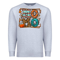 Heather Grey Fall Autumn Leopard Momo Premium Sweatshirt - LillyAllenDesigns
