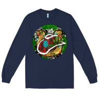 Navy Cowboy Christmas Long Sleeve Tee - RanaPortraitStore