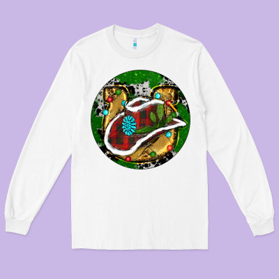 Cowboy Christmas Long Sleeve Tee Designed By Ranaportraitstore