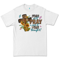 White pray on it pray over it pray through it Premium Tee - MaliasSmallBusiness