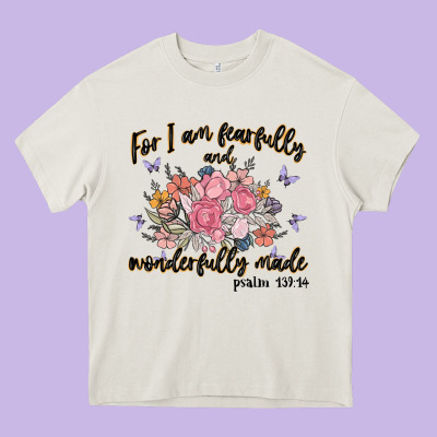 For I Am Fearfully And Wonderfully Made Heavy Core Tee Designed By Maliassmallbusiness