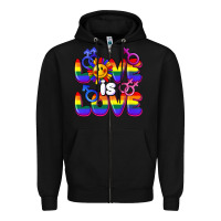 Black Love is love Zipper Hoodie - FaDigitalArtStudio