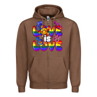 Chestnut Love is love Zipper Hoodie - FaDigitalArtStudio