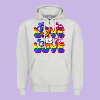 Love Is Love Zipper Hoodie Designed By Fadigitalartstudio
